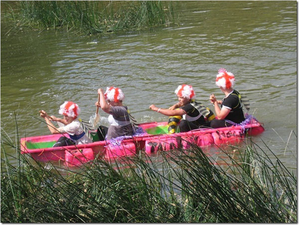 Raft race on the River Stour
